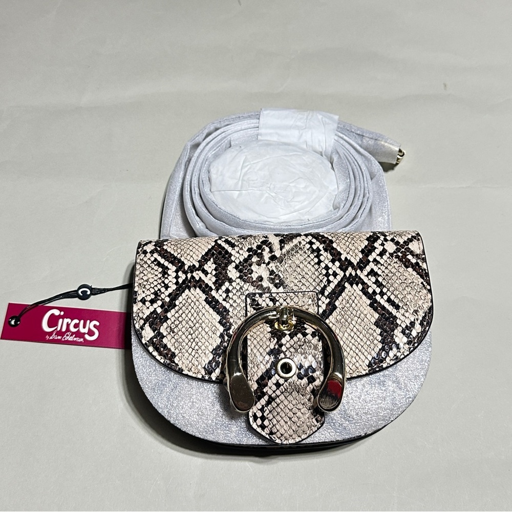 👉 Circus by Sam Edelman Beige and Black Snake Print Crossbody Bag